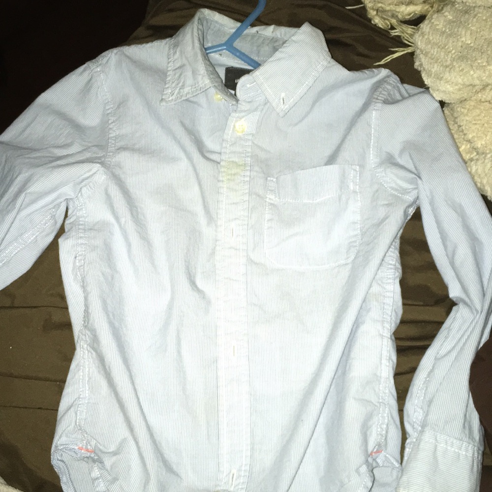 Logg linens blue button up